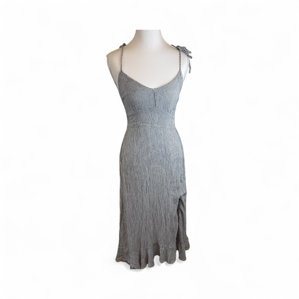 Abercrombie & Fitch Blue and White Striped Midi Dress